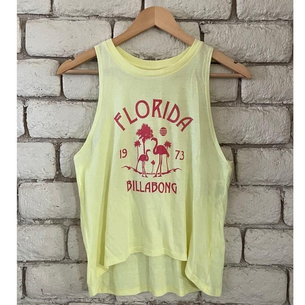 Billabong Florida 1973 Graphic Tank Top -‎ Pale Yellow - Size XS
